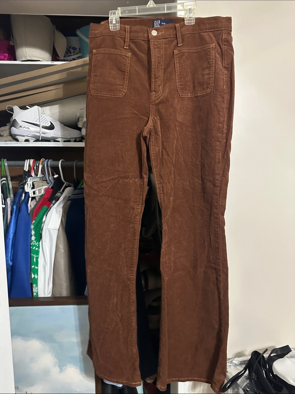 GAP Women’s Corduroy Boot Cut Pants in Chestnut Brown